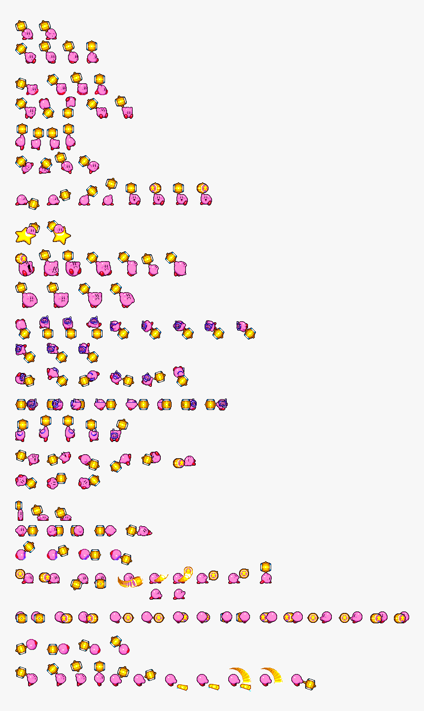 Transparent Kirby Sprite Png - Kirby Hammer Sprite Sheet, Png Download ...