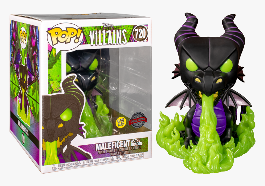 Maleficent Dragon Glow In The Dark 6” Super Sized Pop - Pop Vinyl, HD Png Download, Free Download