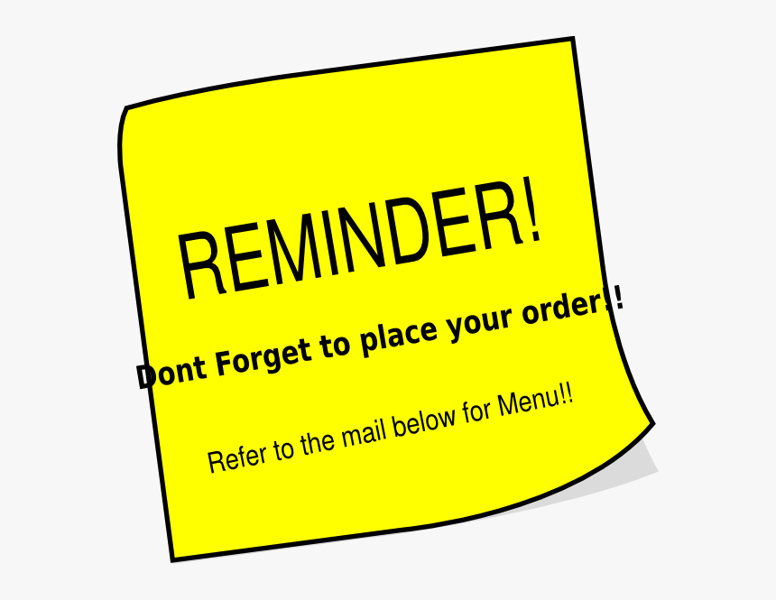 Transparent Reminder Clipart - Reminder Note, HD Png Download, Free Download