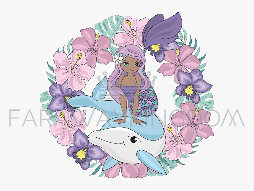 Free Mermaid And Dolphin Clipart, HD Png Download, Free Download