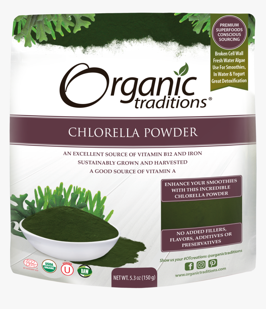 Organic Traditions Chlorella Powder, HD Png Download, Free Download