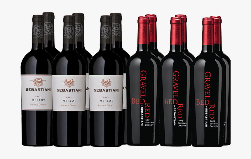 Twelve Bottles Of Sebastiani Red Wines - Red Level, HD Png Download, Free Download