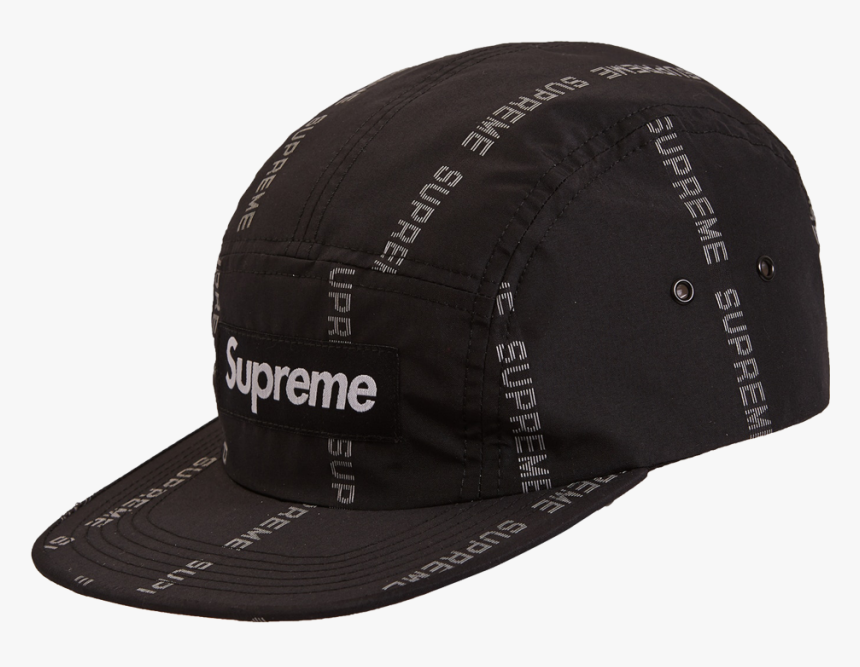 Supreme Reflective Text Camp Cap Black - Supreme Camp Cap, HD Png Download, Free Download