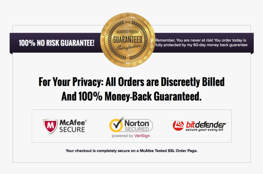 100% Satisfaction Guaranteed Or Money Back - Mcafee Secure, HD Png Download, Free Download