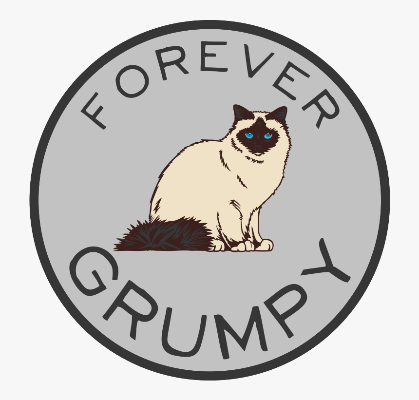 Forever Grumpy Cat Circle Car Magnet - Balinese, HD Png Download, Free Download