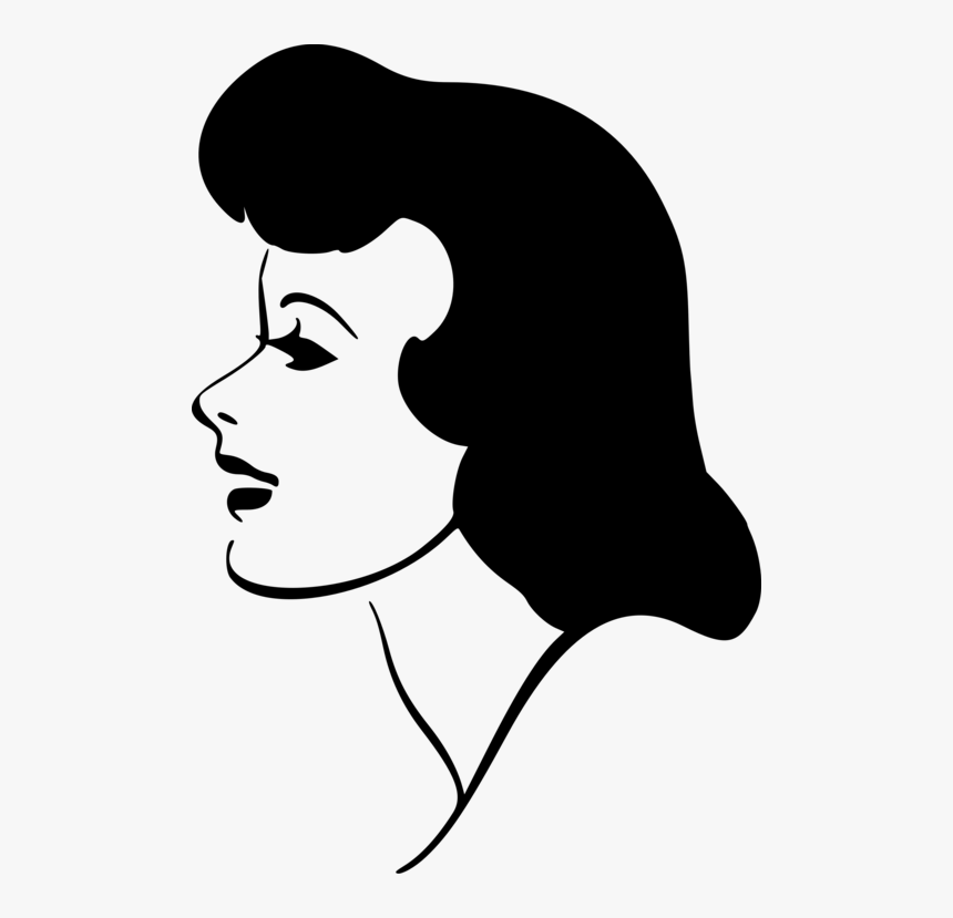 Art,monochrome Photography,facial Hair - Black And White Lady Clipart, HD Png Download, Free Download