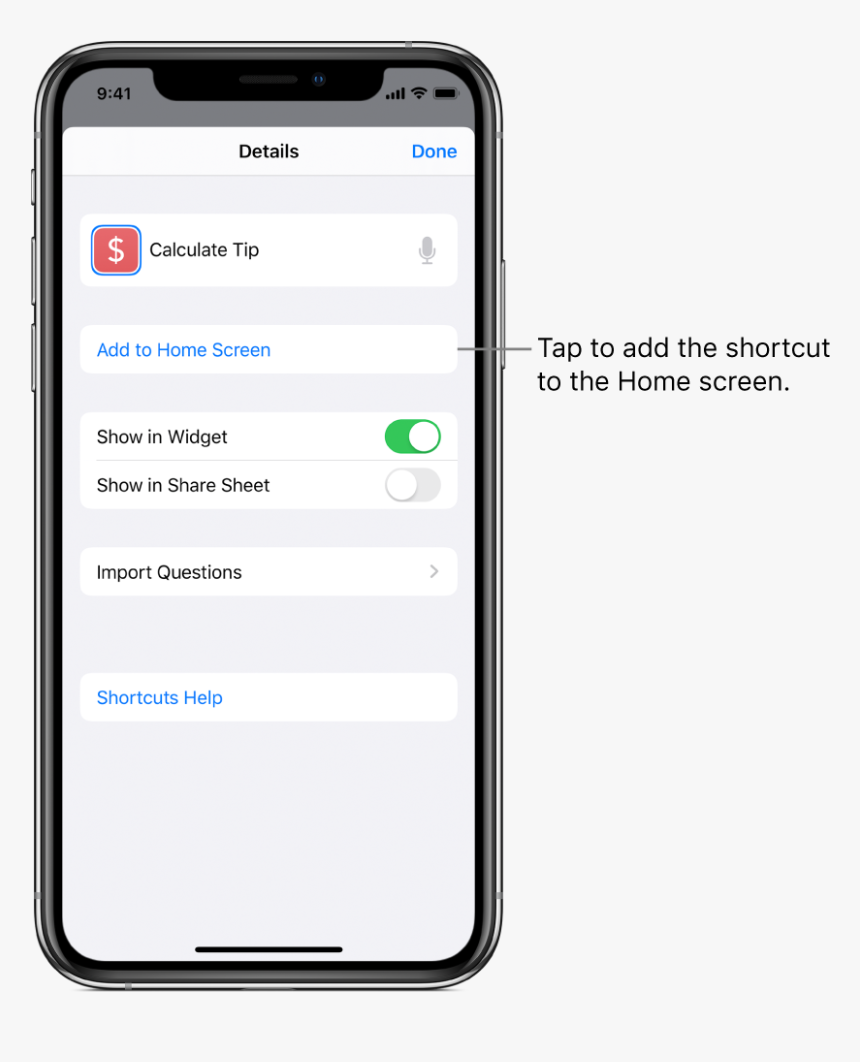 Details Screen In Shortcut App Showing Add To Home - Icon, HD Png Download, Free Download