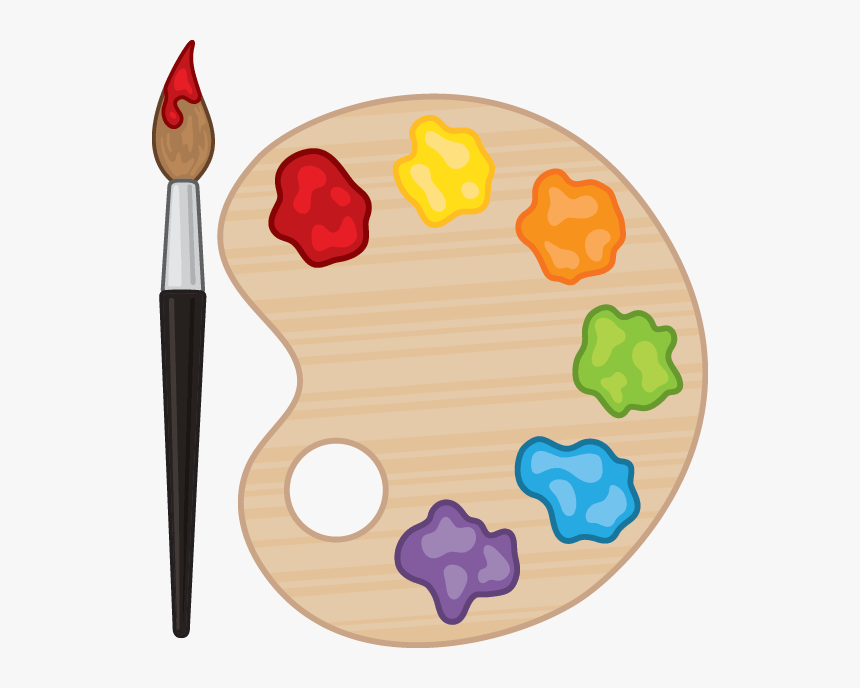 Clipart Paint Brush And Palette, HD Png Download - kindpng