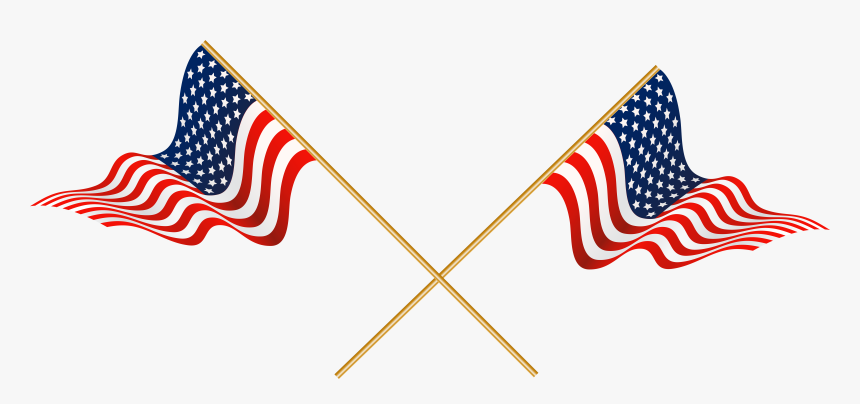 United Usa Of Cross States Flag Crossed Clipart - Crossed American Flags Clip Art, HD Png Download, Free Download