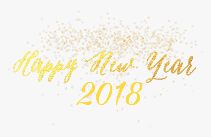 #ftestickers #text #glitter #gold #happynewyear #2018 - Calligraphy, HD Png Download, Free Download