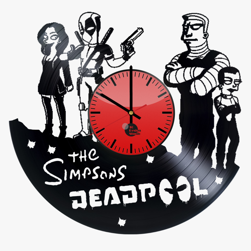 The Simpsons Deadpool Handmade Vinyl Record Wall Clock - Illustration, HD Png Download, Free Download