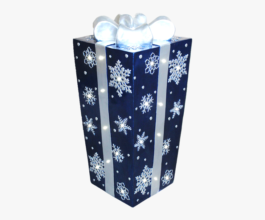 Blue Wth Silver Bow And Snowflakes"
 Class= - Box, HD Png Download, Free Download