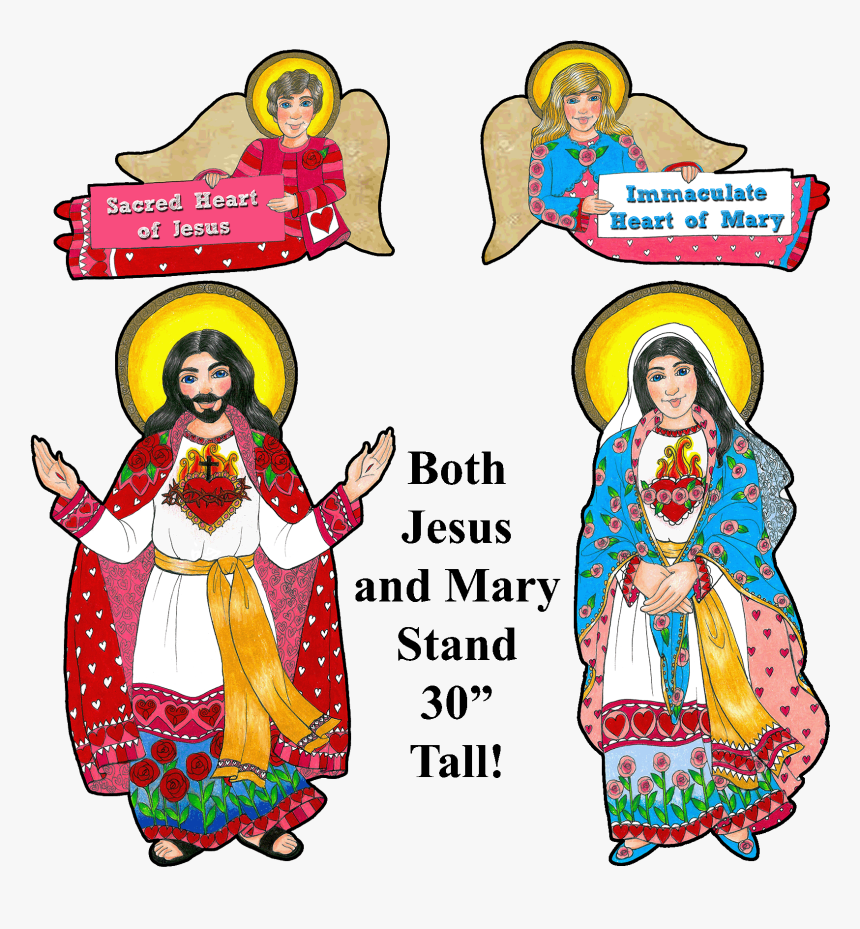 Boho Sacred Heart & Immaculate Heart Combo , Transparent, HD Png Download, Free Download