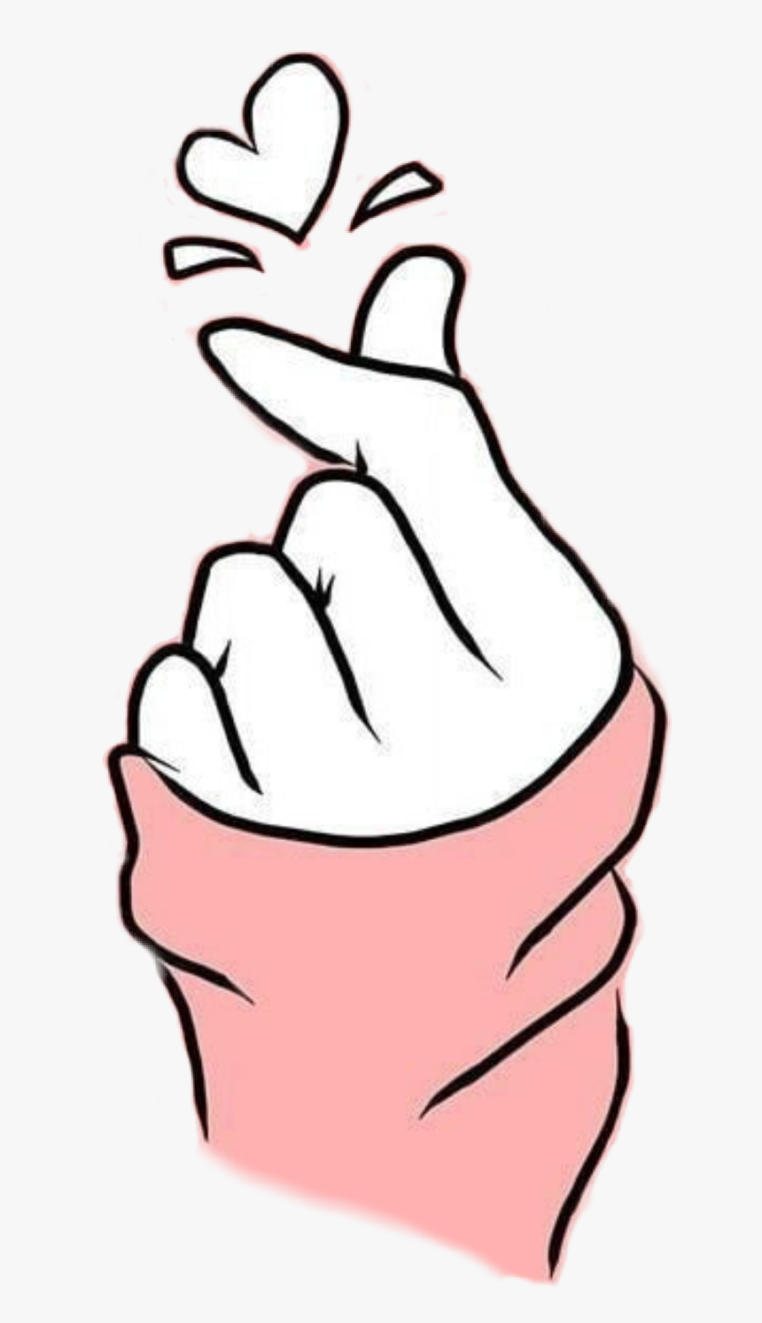 Cute drawing of a woman's hand doing the heart sign