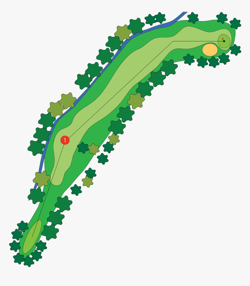 Golfing Clipart Hole In One - Golf Hole Par 5 Layout, HD Png Download, Free Download