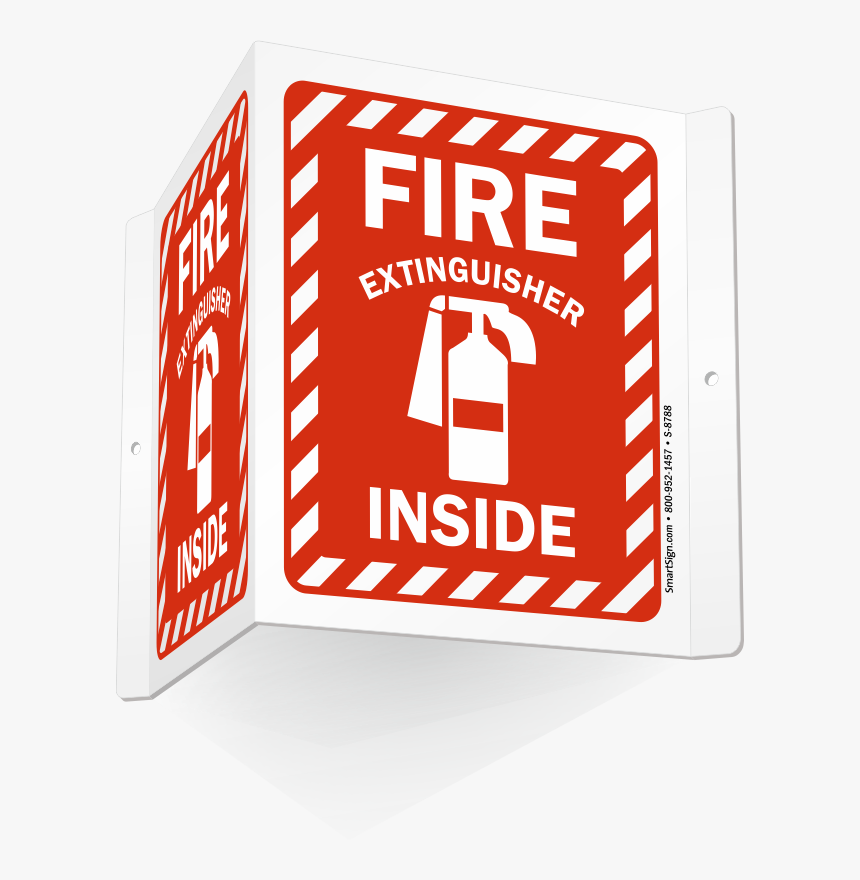 Projecting Fire Extinguisher Inside Sign With Striped - Fire Extinguisher Sign, HD Png Download, Free Download