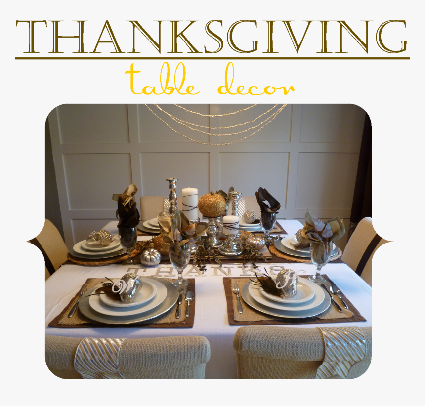 Clip Art Thanksgiving Table Decor Fall - Table Setting, HD Png Download, Free Download