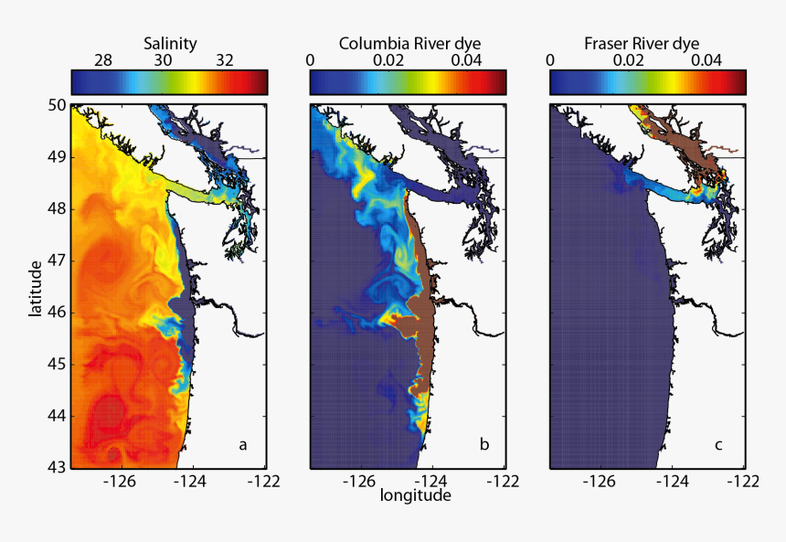 Modelled Surface Salinity In The Pacific Northwest, HD Png Download, Free Download