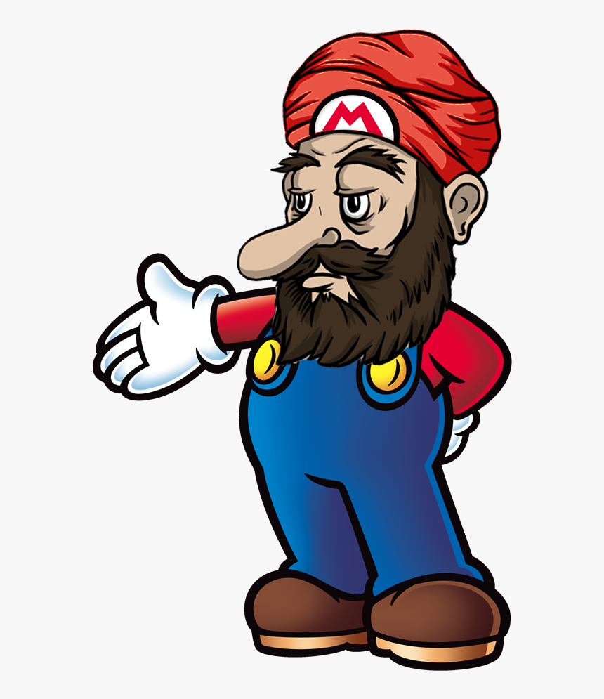 Far-right Italian Plumber Joins Isis - Mario With A Beard, HD Png Download, Free Download