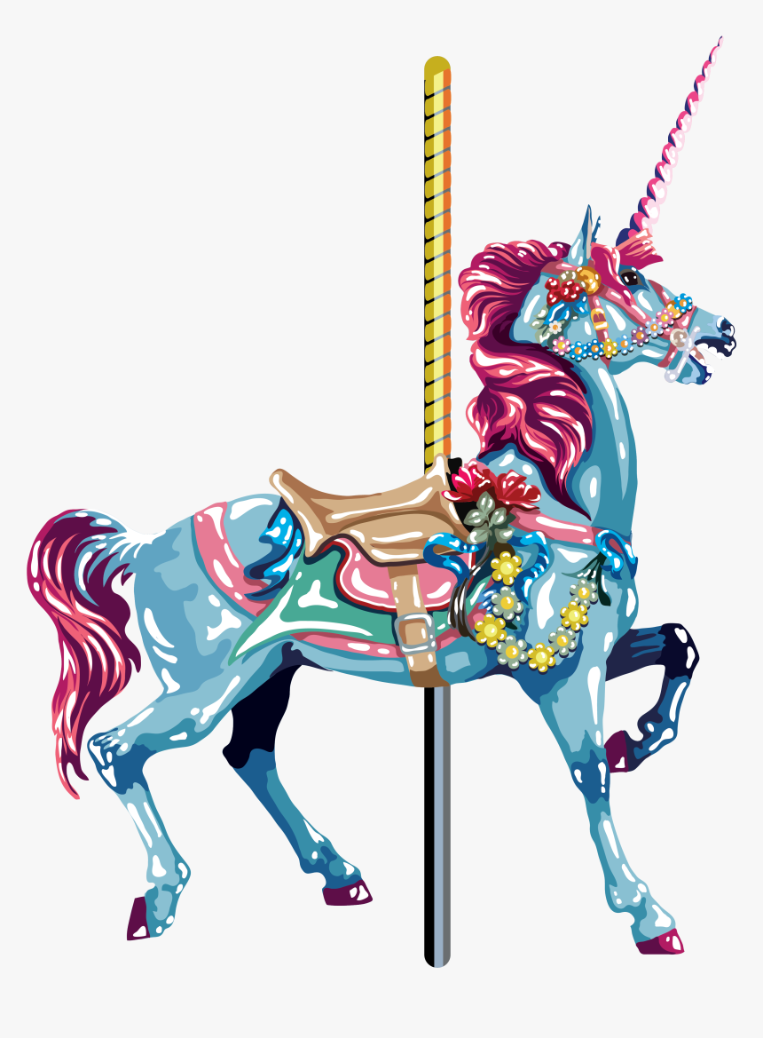 Amusement Park Carousel Download Png Image - Christmas Carousel Horse Clip Art, Transparent Png, Free Download