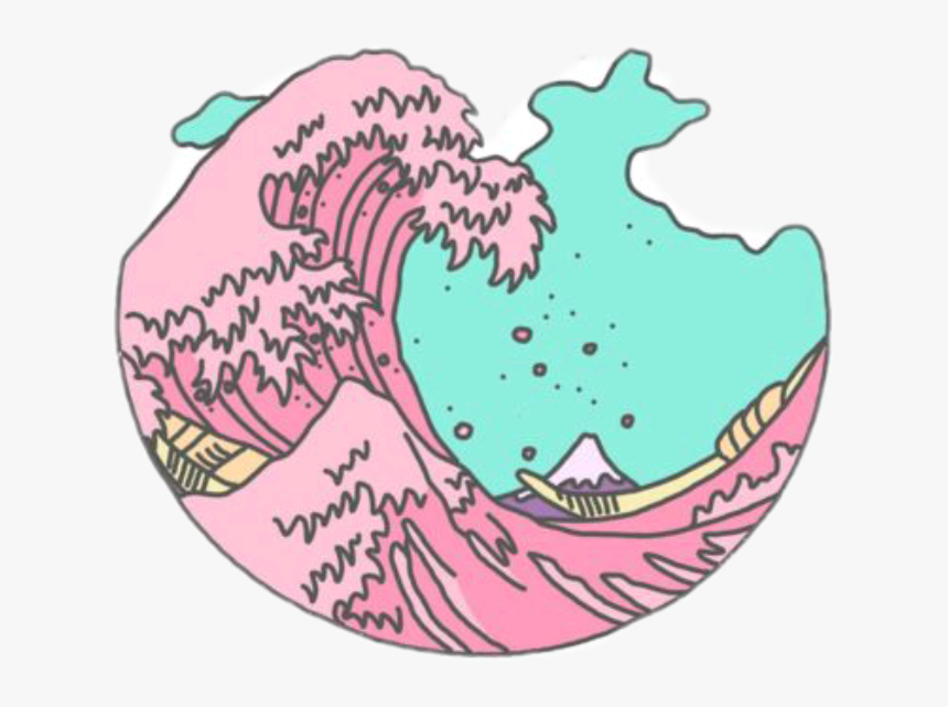 #wave #vaporwave #pink #tumblraesthetic #tumblr #parche#freetoedit - Png Stickers, Transparent Png, Free Download