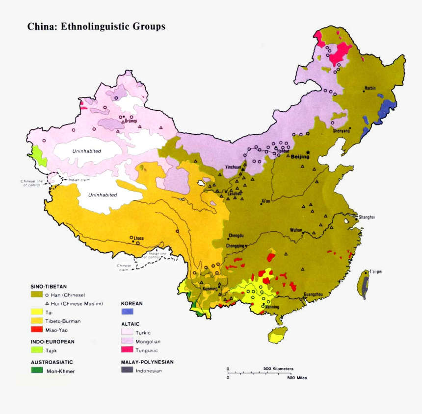 Ethnic Map Of China, HD Png Download, Free Download