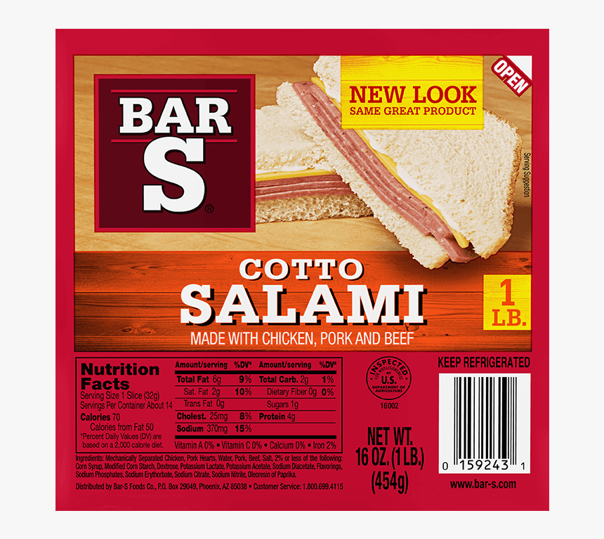 Cotto Salami - Bar S Garlic Bologna, HD Png Download, Free Download