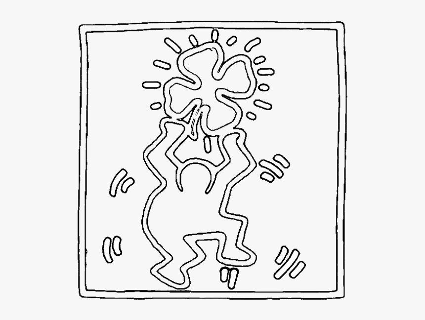 Keith Haring For Kids Artprints To Color Pop Art Paintings - Line Art, HD Png Download, Free Download