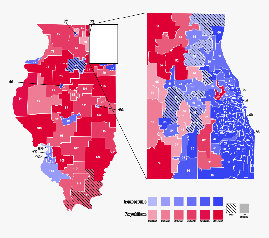 Illinois Election Map 2018, HD Png Download, Free Download