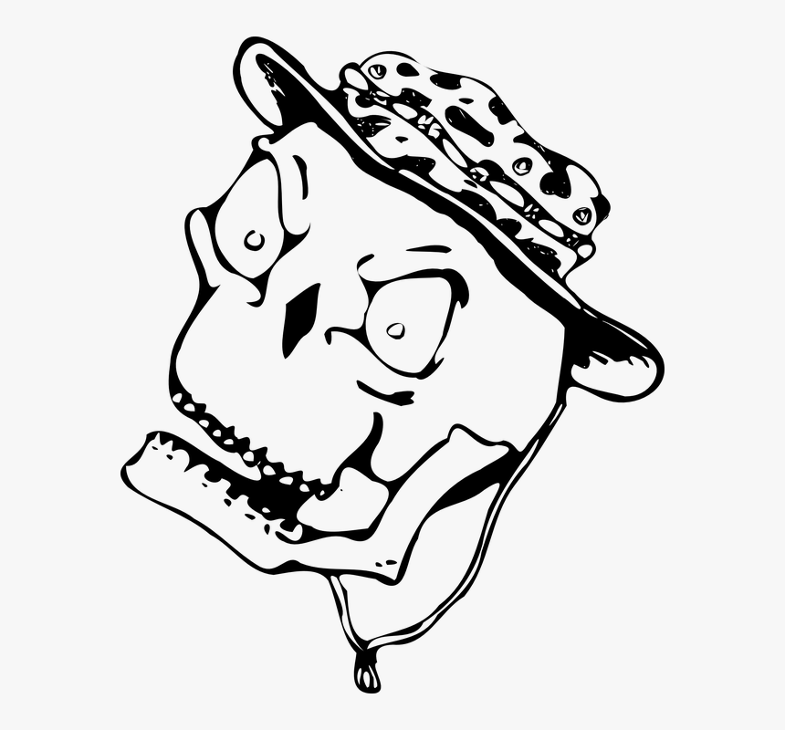 Skull, Hat, Skeleton, Cartoon, Halloween, Horror - Boonie Hat Skull, HD Png Download, Free Download