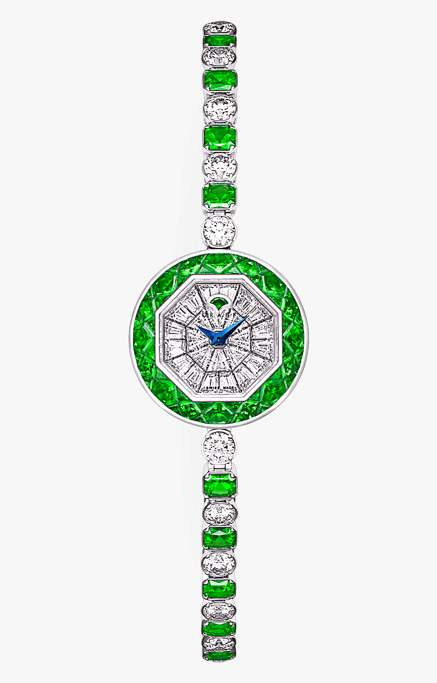 A Emeralds And Diamond Watch With Round Brilliant Shape - Circle, HD Png Download, Free Download