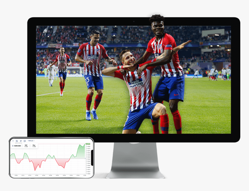 Computer Screen Of Atlético De Madrid Players Celebrating - Saul Niguez Super Cup Celebration, HD Png Download, Free Download