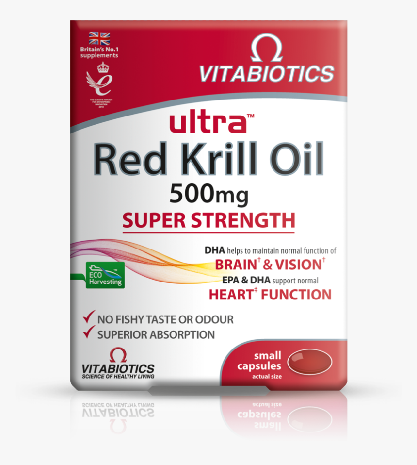 Ultra Red Krill Oil - Vitabiotics Ultra Red Krill Oil 500mg, HD Png Download, Free Download