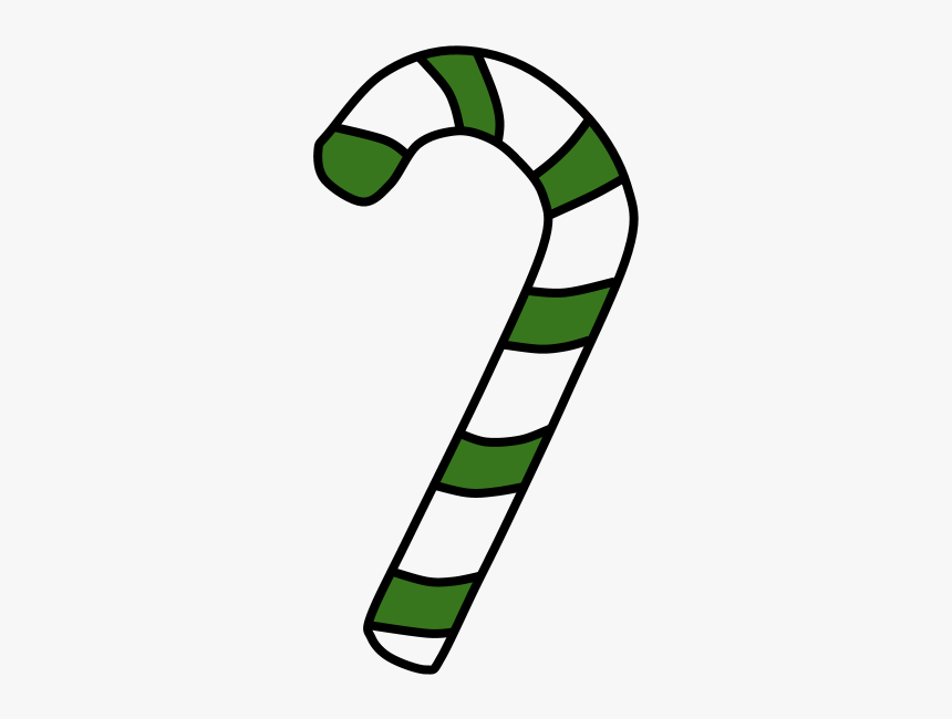 Candy Cane, Green, White - Cartoon Red And White Candy Cane, HD Png Download, Free Download