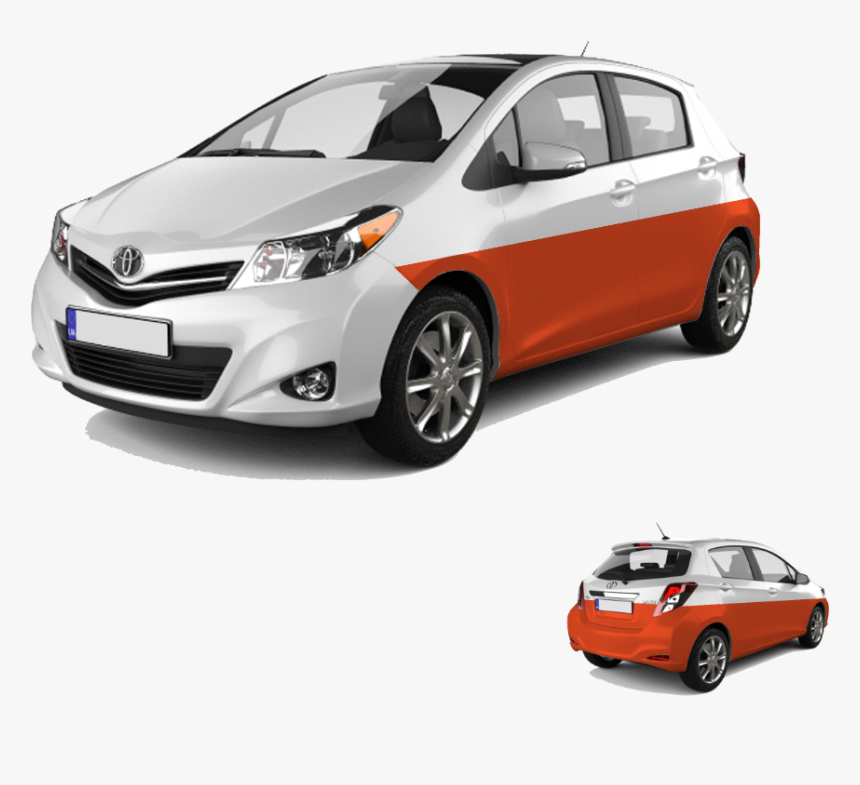 Half Passenger Graphic Car Wrap - Toyota Yaris, HD Png Download, Free Download