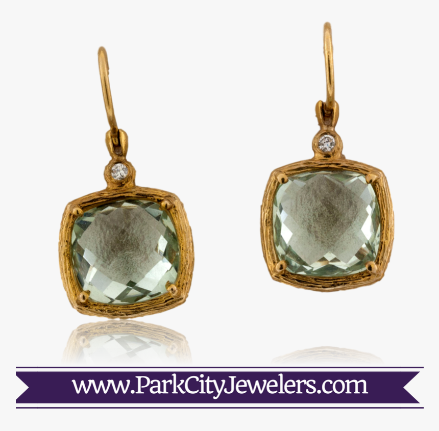 Green Amethyst And Diamond Earrings - Earrings, HD Png Download, Free Download