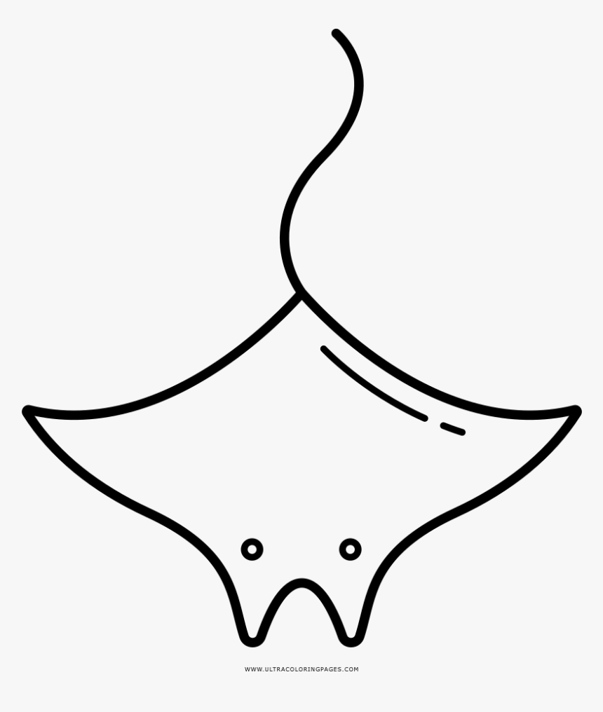 Manta Ray Coloring Page - Desenho De Arraia Para Colorir, HD Png