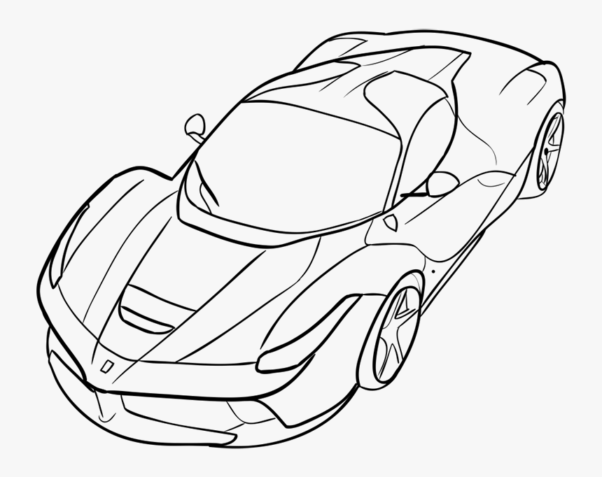 Easily How To Draw Ferrari Car, HD Png Download - kindpng