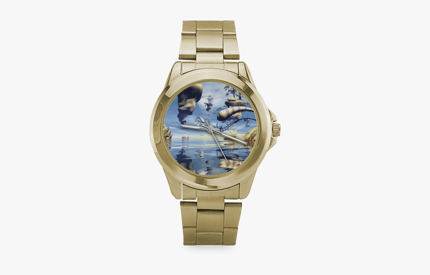 Fantasy World With Flying Rocks Over The Sea Custom - Watch, HD Png Download, Free Download