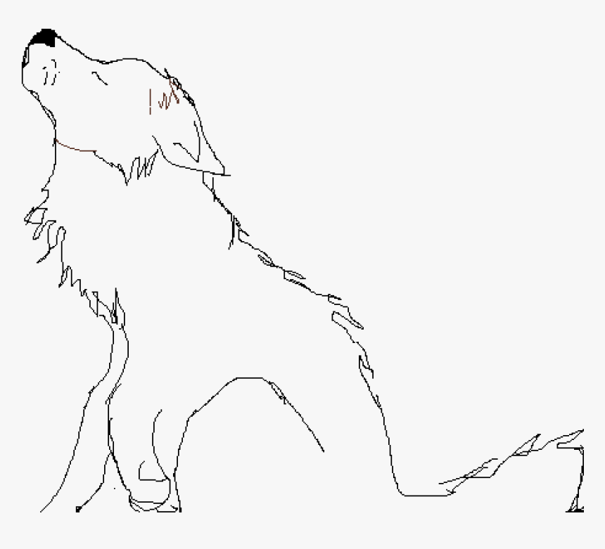 Wolf Outline Colour In If Want - Dog Licks, HD Png Download, Free Download