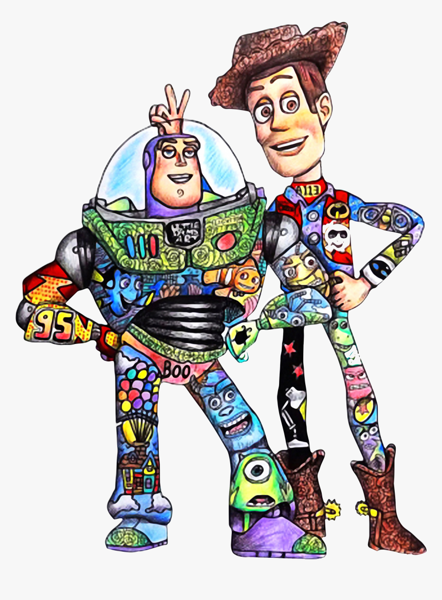 Toy Story Character Buzz Lightyear And Woody Shirt, - Buzz Cartoon Toy Story, HD Png Download, Free Download