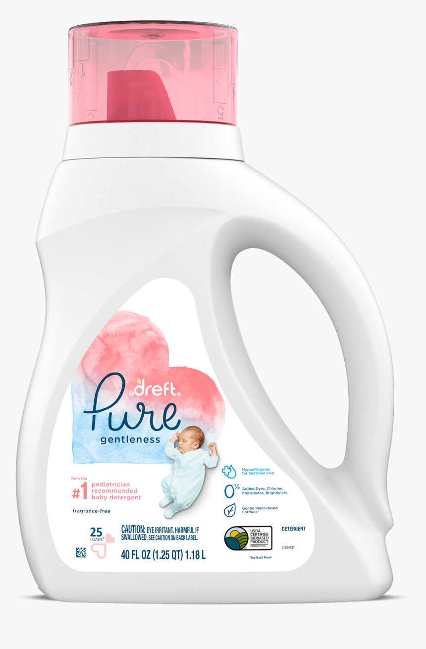 Dreft Pure Gentleness Baby Liquid Laundry Detergent - Bottle, HD Png Download, Free Download