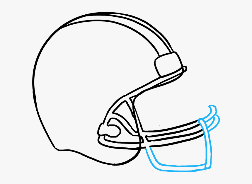 How To Draw Football Helmet - Football Helmet Drawing, HD Png Download ...