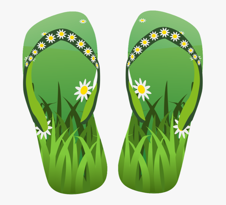 Summer Clipart Sun Hot Weather Beach And Bbq Graphics - Green Flip Flops Clipart, HD Png Download, Free Download