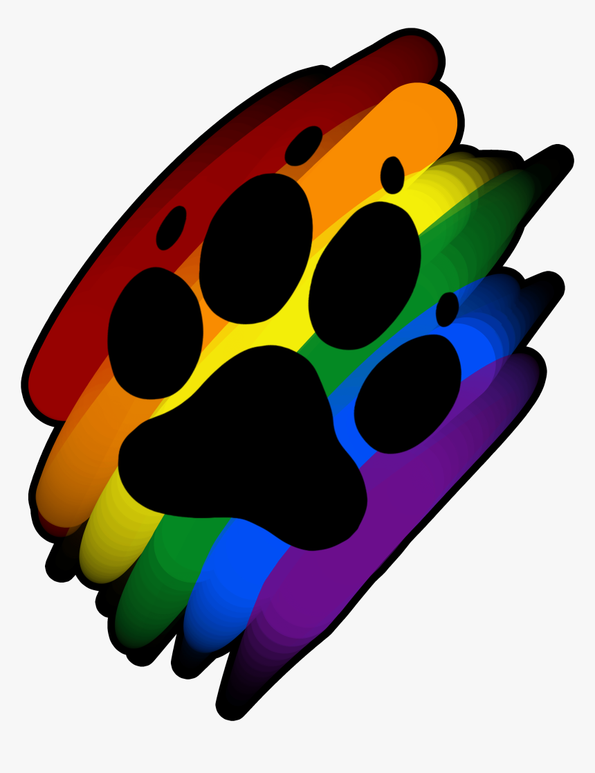 Paw Clipart Large - Paw Print Rainbow Png, Transparent Png, Free Download