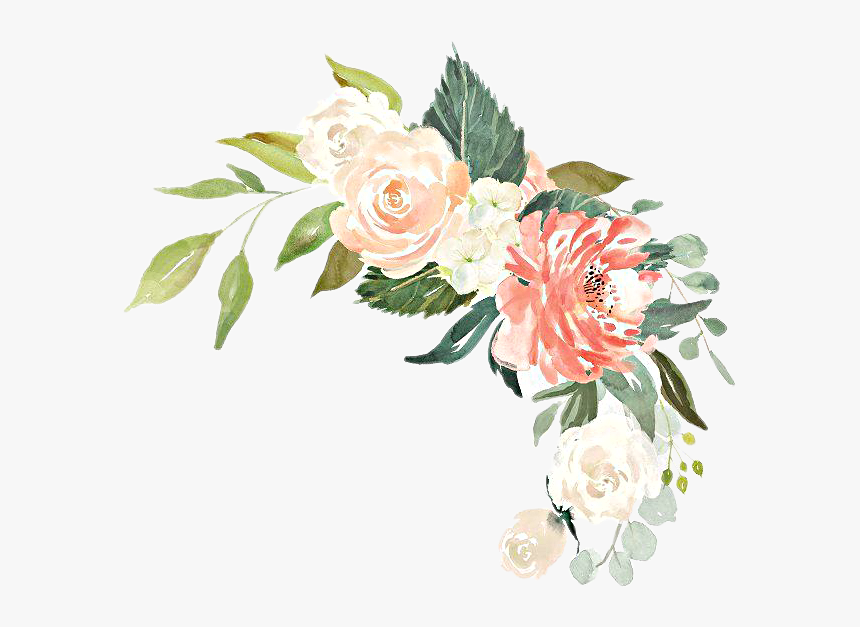 #watercolor #flowers #floral #bouquet #arrangement - Garden Roses, HD Png Download, Free Download