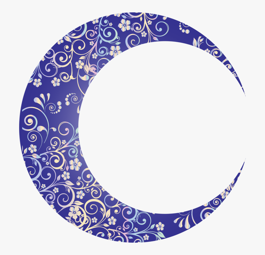 Plate,purple,tableware - Clip Art Crescent Moon, HD Png Download, Free Download