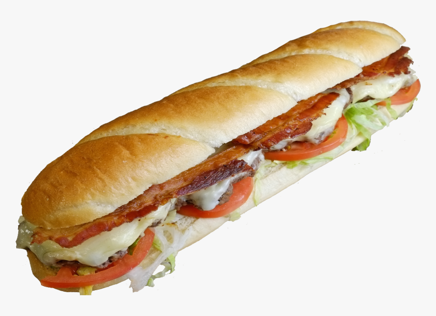 12 Inch Bacon Cheeseburger Sub, HD Png Download, Free Download