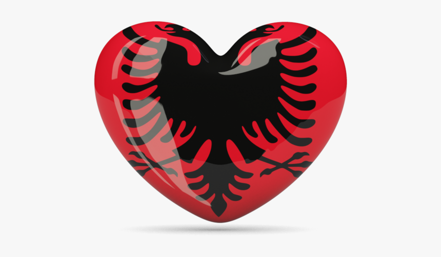 Albania Flag Heart Icon - Albanian Flag, HD Png Download, Free Download