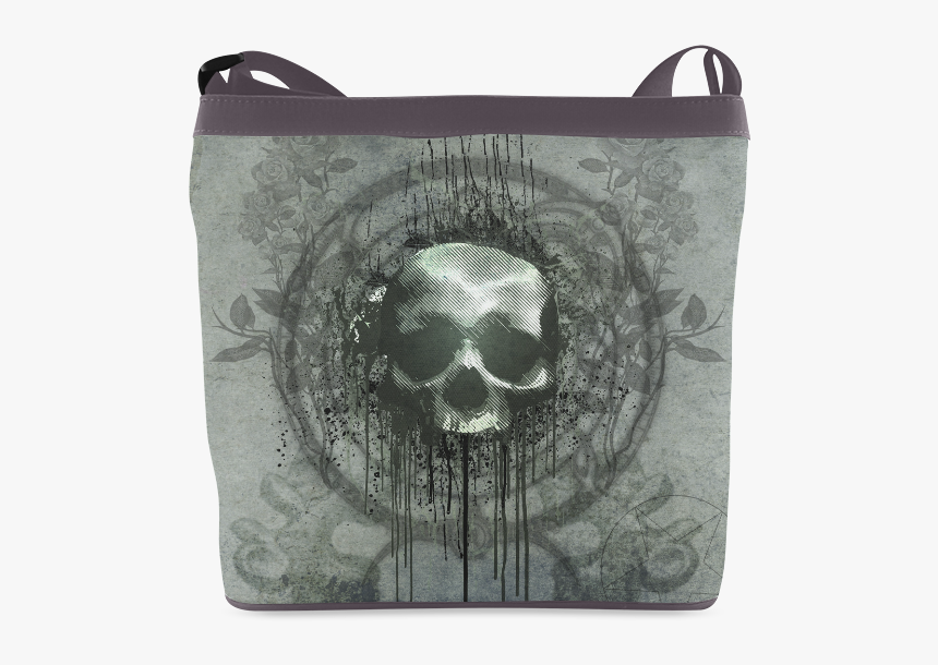 Awesome Skull With Bones And Grunge Crossbody Bags - Messenger Bag, HD ...